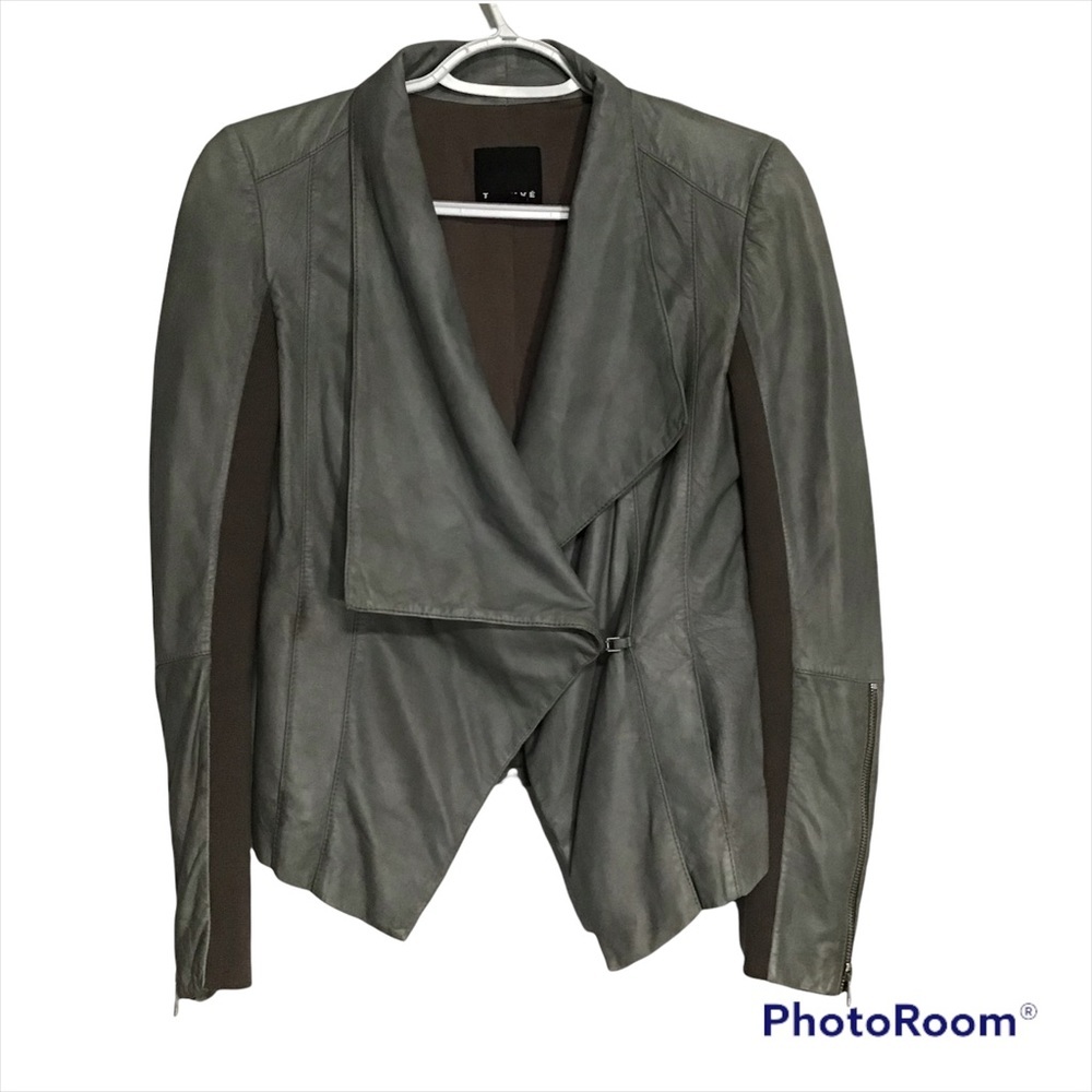 Trouve Buttery Soft Leather Gray Jacket size XS